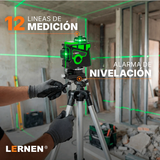 [Reacondicionado] Nivel Laser Profesional 12 Líneas LERNEN + Maletín + Trípode