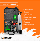 [Reacondicionado] Nivel Laser Profesional 12 Líneas LERNEN + Maletín + Trípode