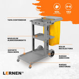 Carro De Aseo Porta Útiles, Con Tapa Incluye 2 Bolsas Lernen