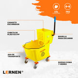 Carro Estrujador De Aseo Mopa 33 litros Amarillo Lernen