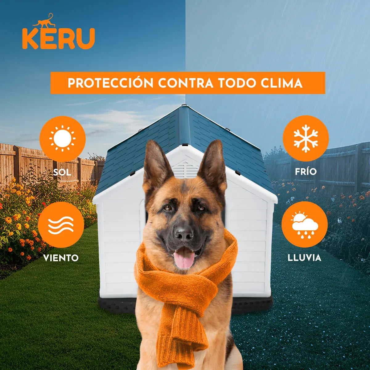 Casa para Perro Cuadrada Keru