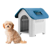 Casa para Perro con Ventana y Techo Azul Keru