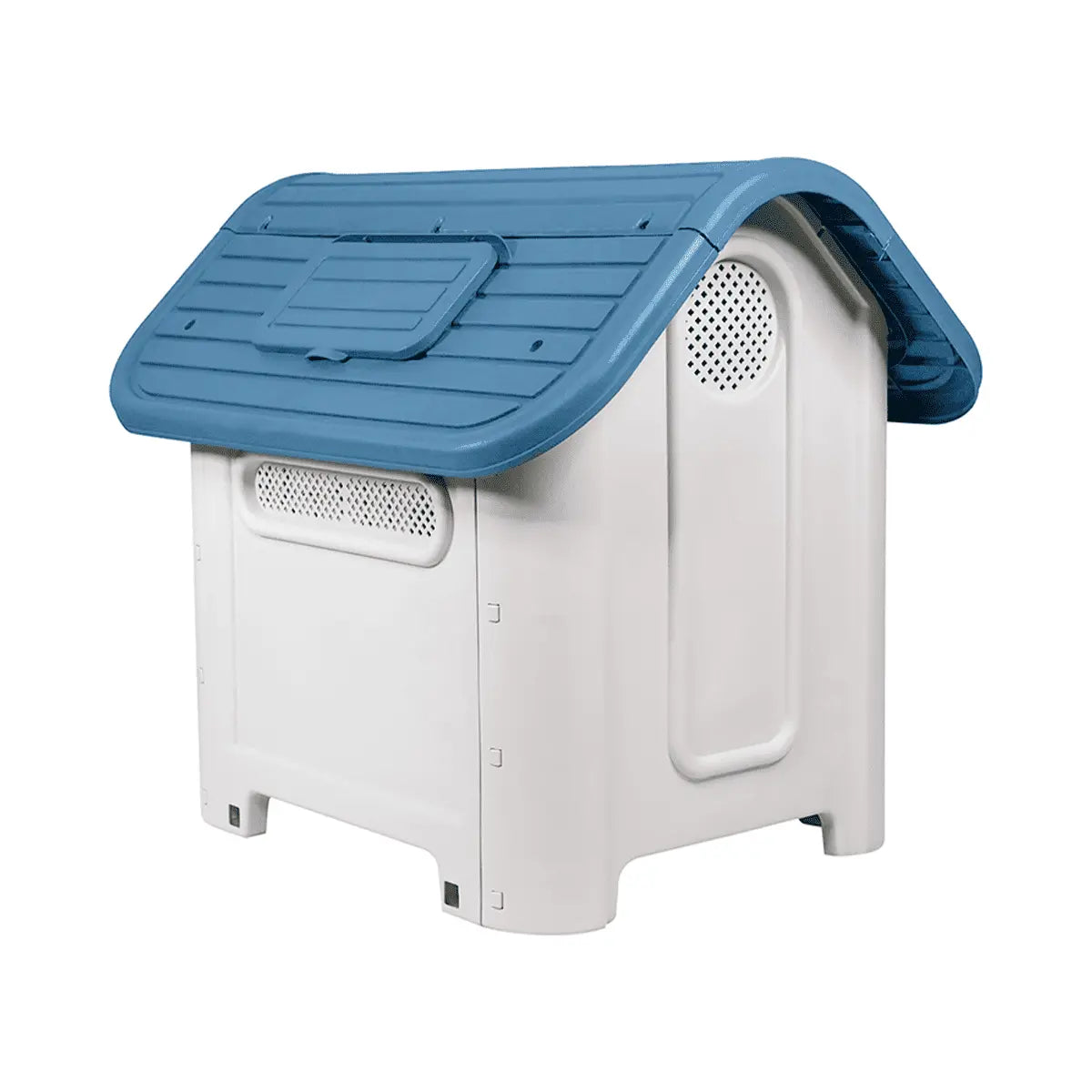 Casa para Perro con Ventana y Techo Azul Keru