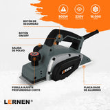 Cepillo Eléctrico Carpintería LERNEN - 220 V - 800 W - 82mm Lernen