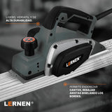 Cepillo Eléctrico Carpintería LERNEN - 220 V - 800 W - 82mm Lernen