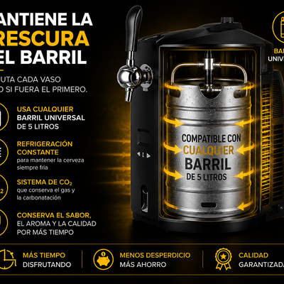Dispensador de Cerveza 5L Homen con Sistema de Refrigeración