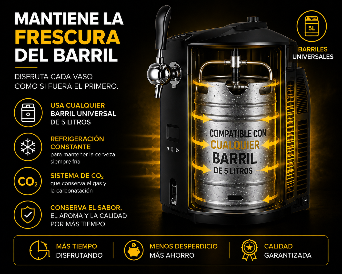 Dispensador de Cerveza 5L Homen con Sistema de Refrigeración