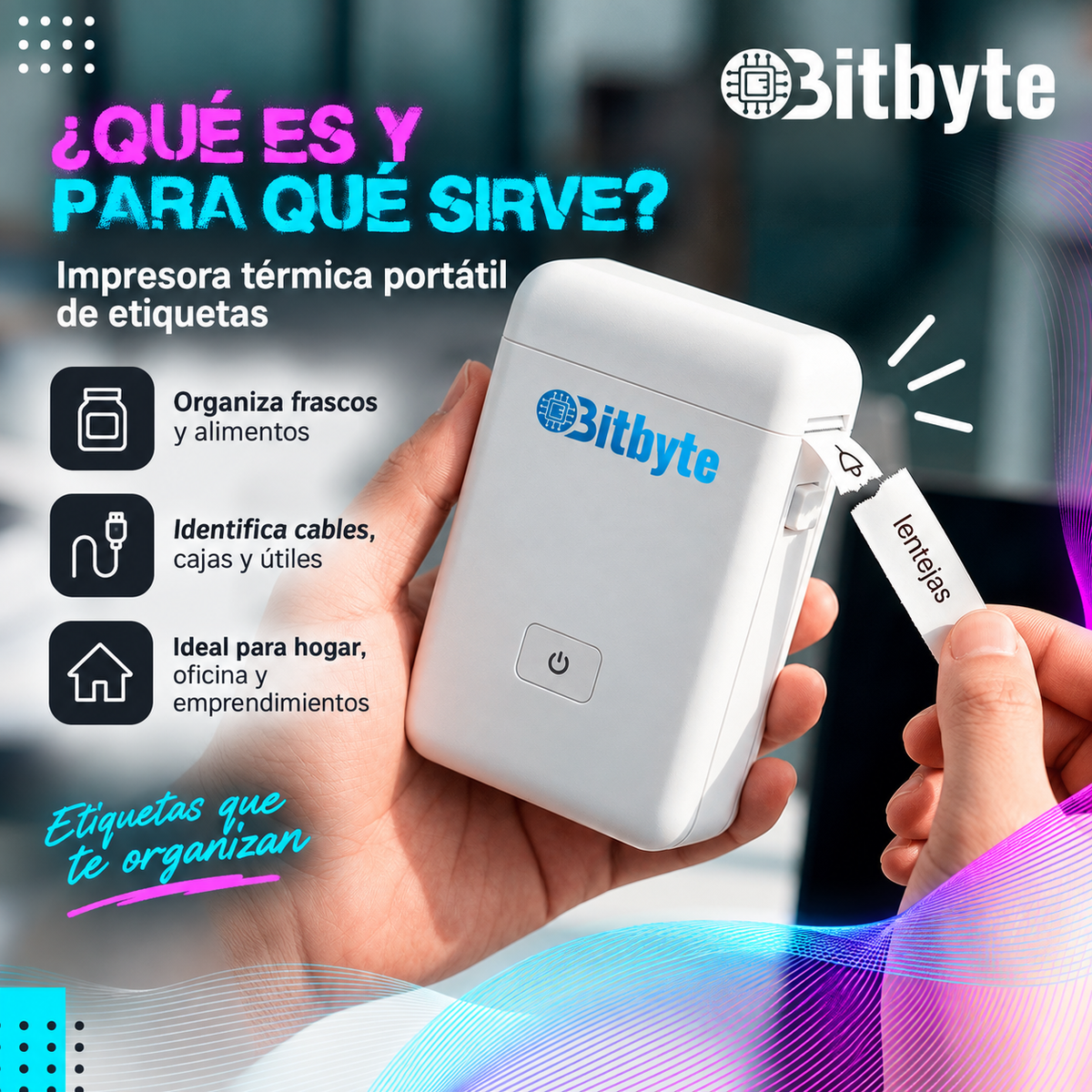 Impresora y Etiquetadora Térmica Portátil Mini Bitbyte