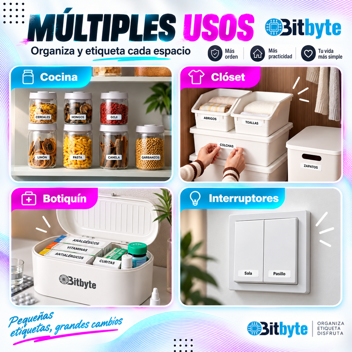 Impresora y Etiquetadora Térmica Portátil Mini Bitbyte