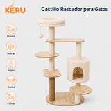Castillo Rascador para gatos KERU Multinivel con Juegos
