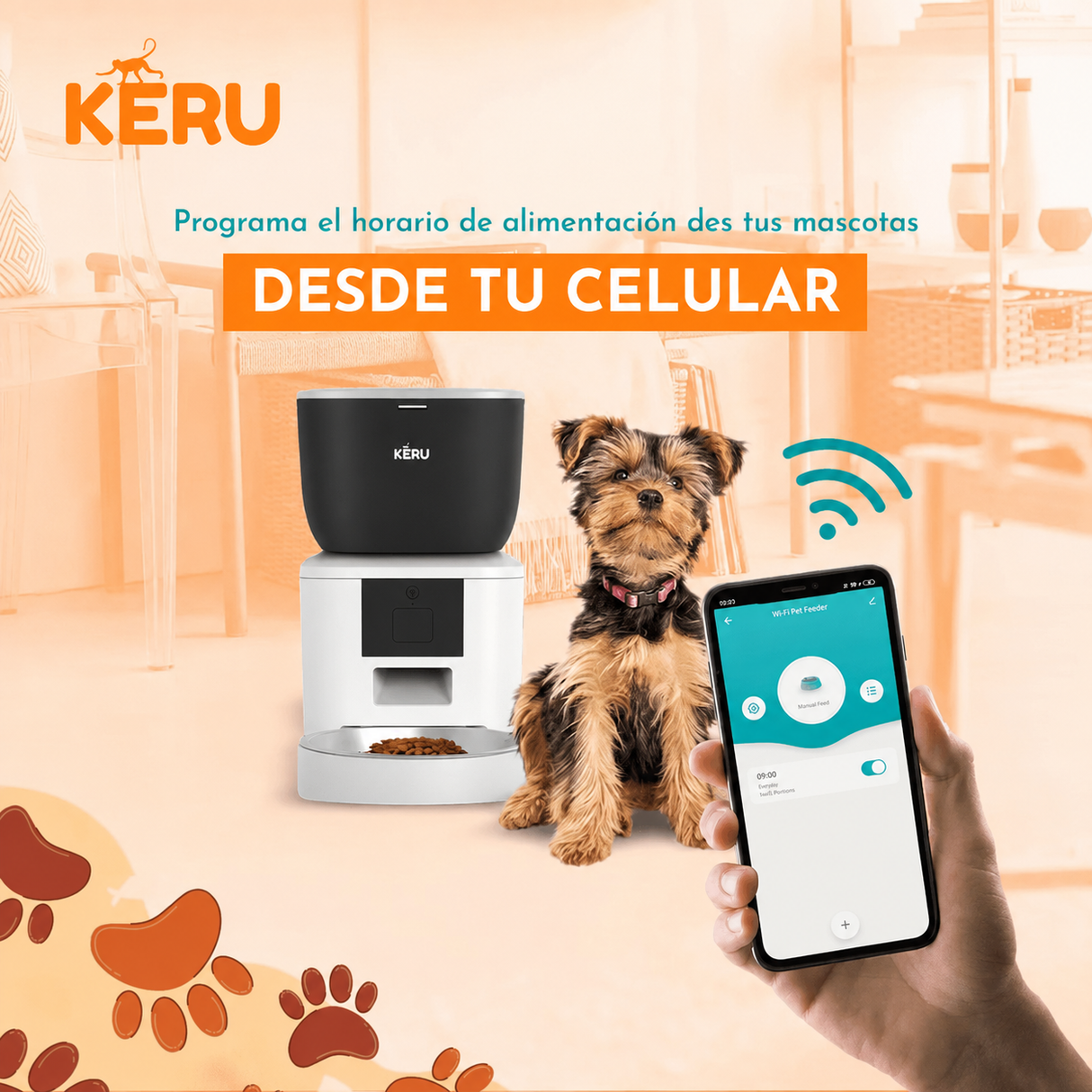 Comedero Automático Wifi Con Cámara Blanco