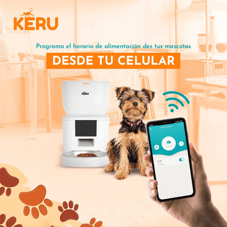Comedero Automático Wifi Con Cámara Blanco Keru