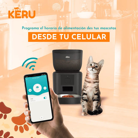 Comedero Automático Wifi Con Cámara Negro Keru