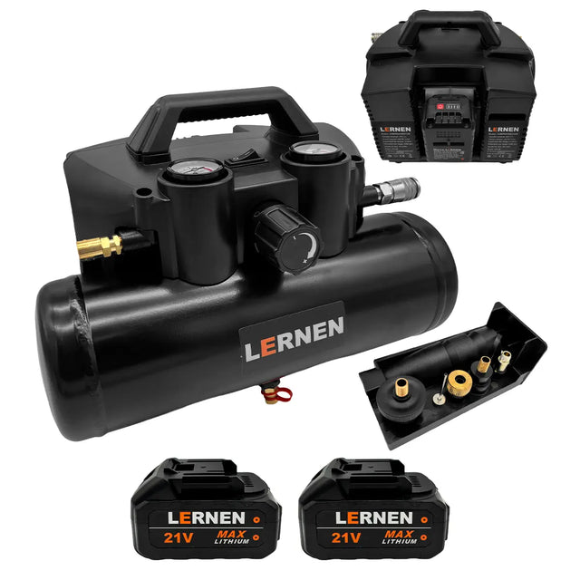 Compresor de Aire Inalámbrico 290 W — 120 PSI / 4 L Lernen