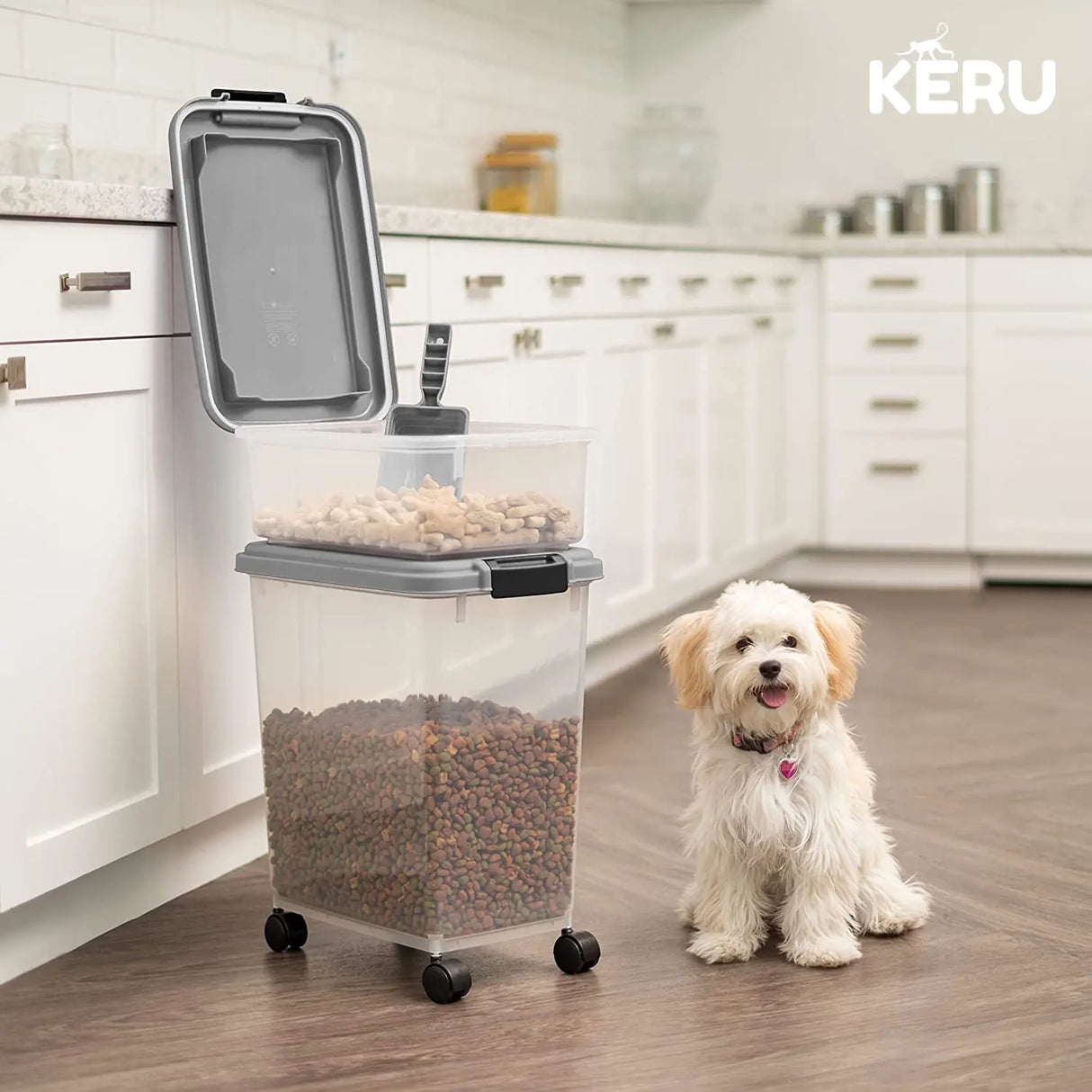 Contenedor De Alimento, Comida, Premios, Perro Gato con Ruedas Keru