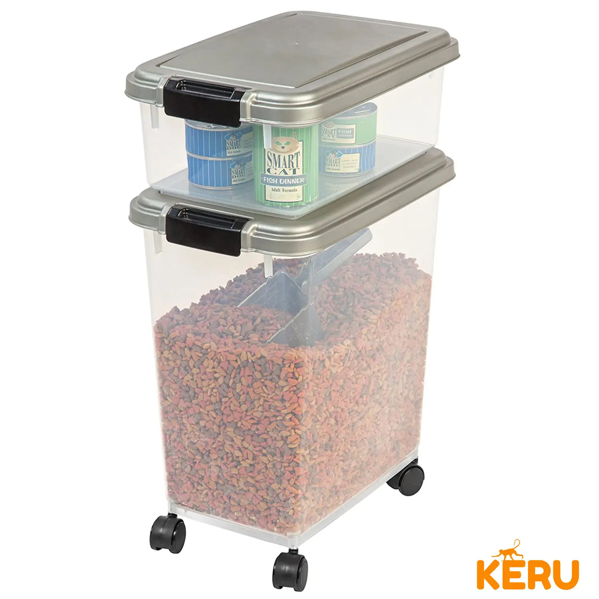 Contenedor De Alimento, Comida, Premios, Perro Gato con Ruedas Keru