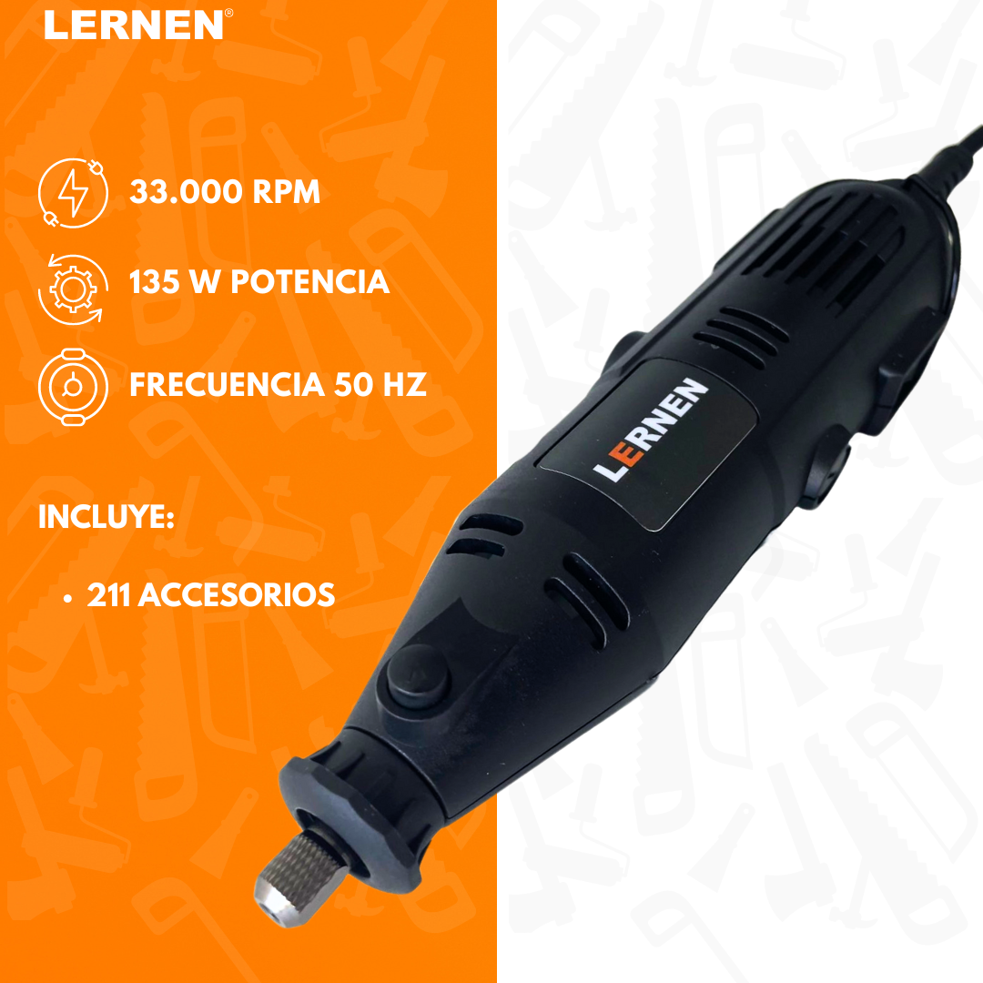 Herramienta Multipropósito Kit Minitorno Tipo Dremel 135w 211 Piezas