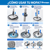 Trapeador Mopa 360 Con Balde Giratorio Centrifugo Microfibra