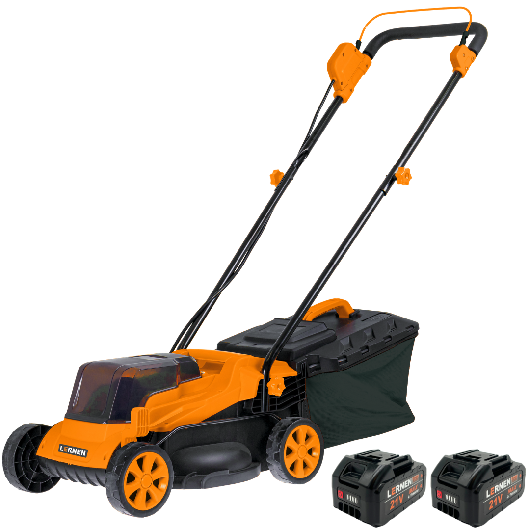Cortadora de Pasto Inalámbrica LERNEN 1.400W 40L + 2 Baterías 4000 mAh