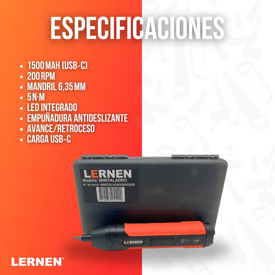 Destornillador inalámbrico mini 3.6 V LERNEN Lernen