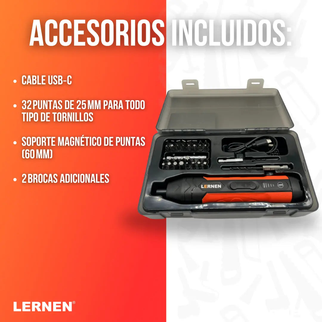Destornillador inalámbrico mini 3.6 V LERNEN Lernen