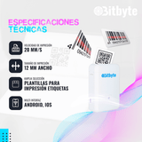 Impresora y Etiquetadora Térmica Portátil Mini Bitbyte