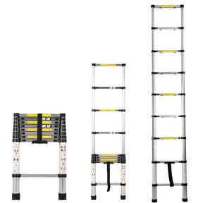 Escalera Telescópica Plegable 2.6 Metros Lernen Color Gris