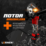 Esmeril angular inalámbrico de 125 mm + 8 Discos + 2 Baterías Lernen