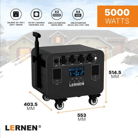 Estación De Energía Portátil Lernen 5000w Generador Eléctrico Lernen