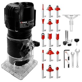 Fresadora Router Tupi 6-6.35mm LERNEN- 220v 50hz - 550w + 18 Fresas Lernen