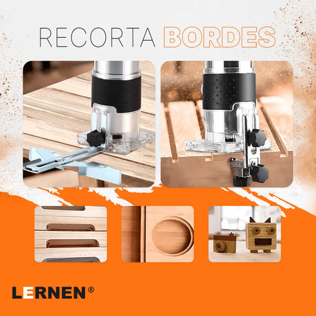 Fresadora Router Tupi 6-6.35mm LERNEN- 220v 50hz - 550w + 18 Fresas Lernen