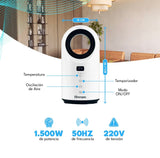 Estufa Calefactor Oscilante Homen 1500W con Control Remoto