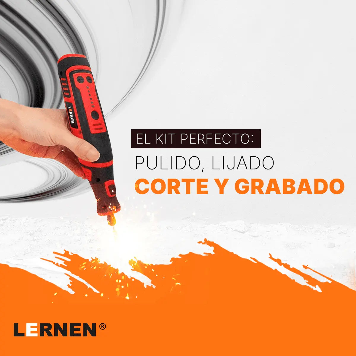 Herramienta Grabado Multipropósito Inalámbrico LERNEN + 85 Accesorios. Lernen