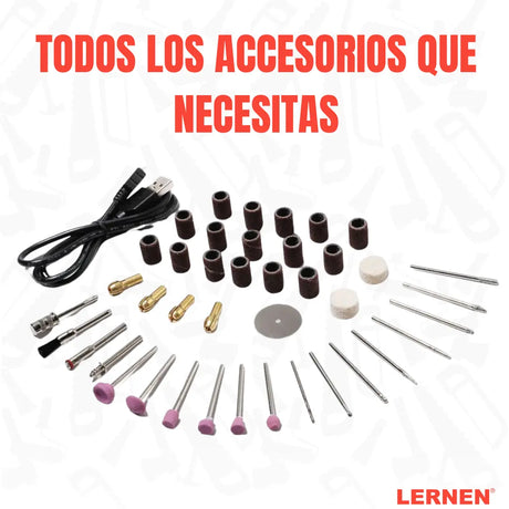Herramienta Grabado Multipropósito Inalámbrico LERNEN + 85 Accesorios. Lernen