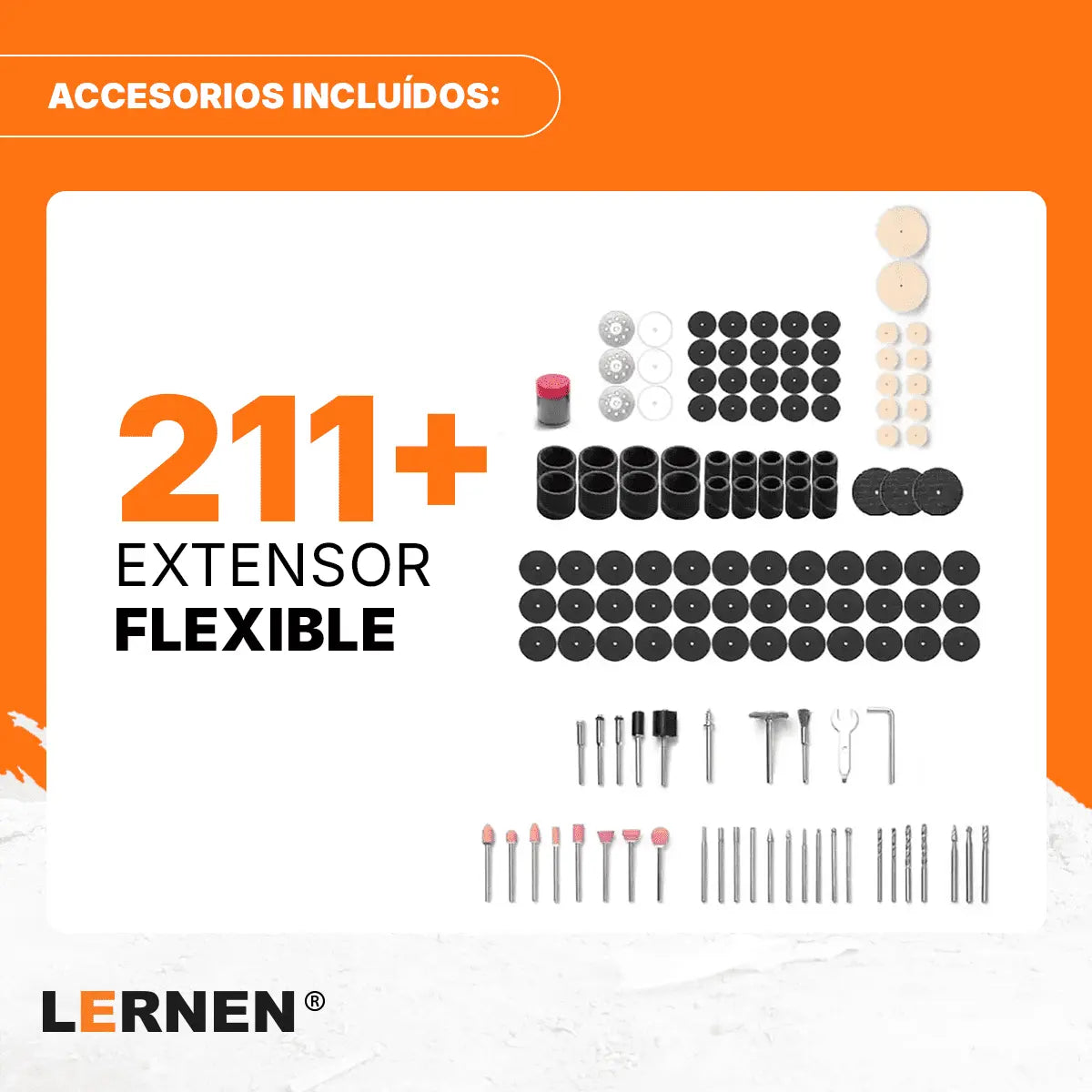 Herramienta Multipropósito Kit Minitorno Tipo Dremel 135w 211 Piezas Lernen