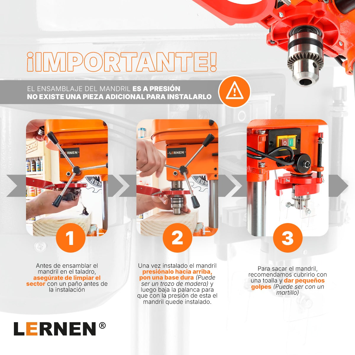 Taladro de Pedestal - Banco 13 mm 350 W Lernen Lernen
