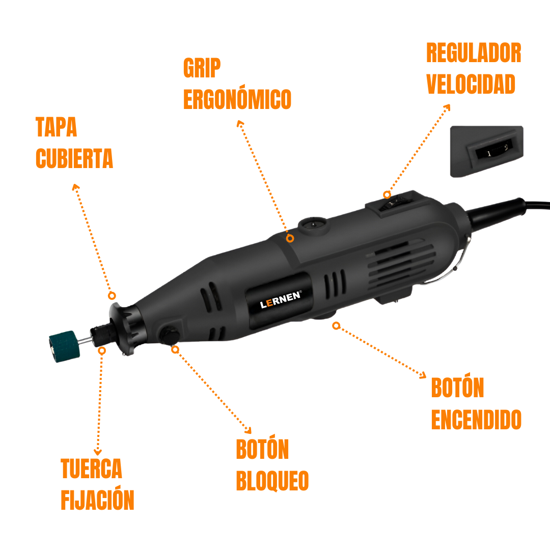 Herramienta Multipropósito Kit Minitorno Tipo Dremel 135w 211 Piezas