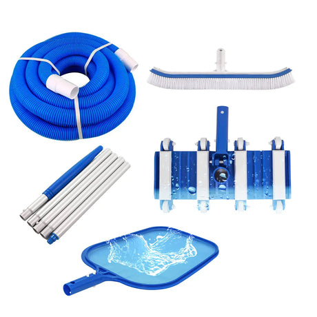 Kit Mantención Y Limpieza De Piscina 4 Accesorios Con Manguera Lernen
