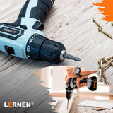Kit Taladro Destornillador Inalámbrico LERNEN 21v + 2 Baterías Lernen