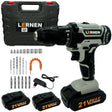 Kit Taladro Destornillador Inalámbrico LERNEN 21v + 2 Baterías