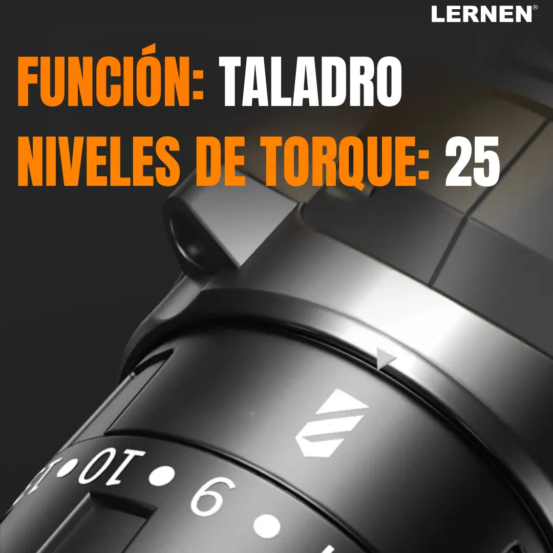 Kit Taladro Destornillador Inalámbrico LERNEN 21v + 2 Baterías Lernen