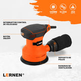 Lijadora Roto Orbital Lernen 350 W - Con Lijas De Repuesto Lernen