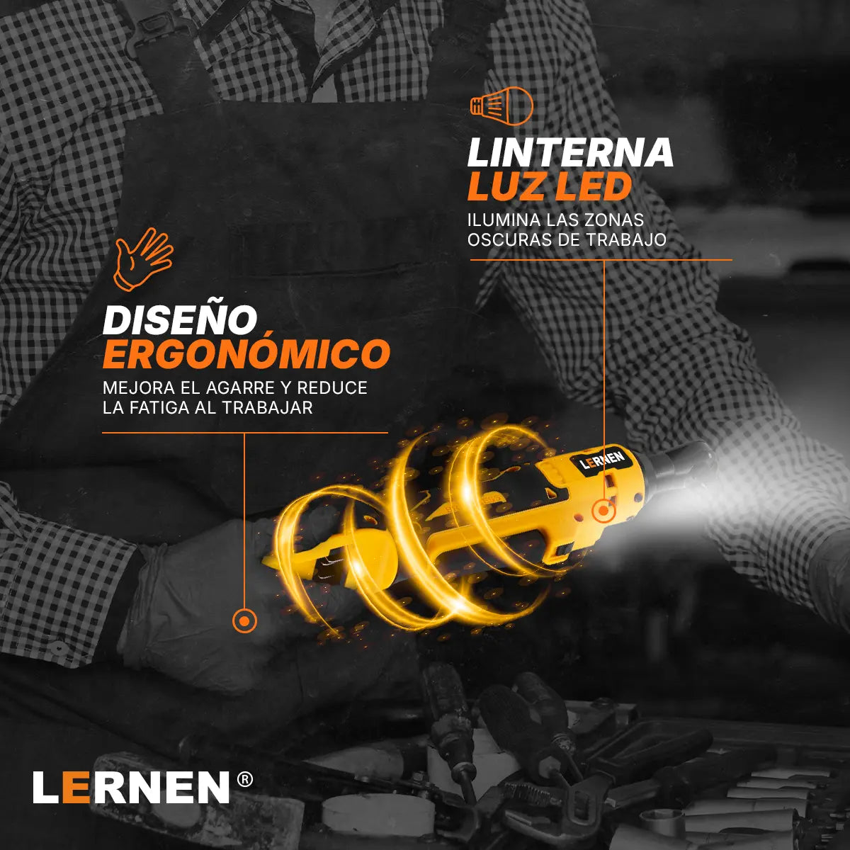 Llave Chicharra eléctrica Inalámbrica PRO + 2 baterías + 6 dados Lernen