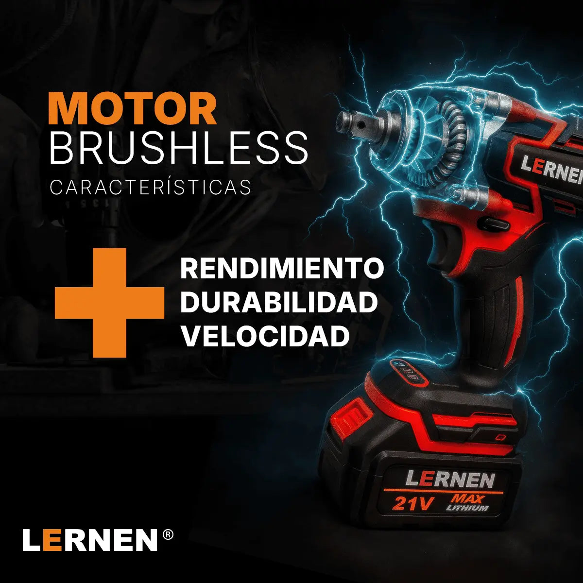 Llave Impacto 1/2 Lernen 21 V + 2 Baterías Lernen