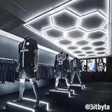 Luminaria LED Hexagonal Bitbyte 192W Blanca Fría 6500K Para Techo Bitbyte