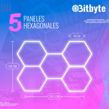Luminaria LED Hexagonal Bitbyte 192W Blanca Fría 6500K Para Techo Bitbyte