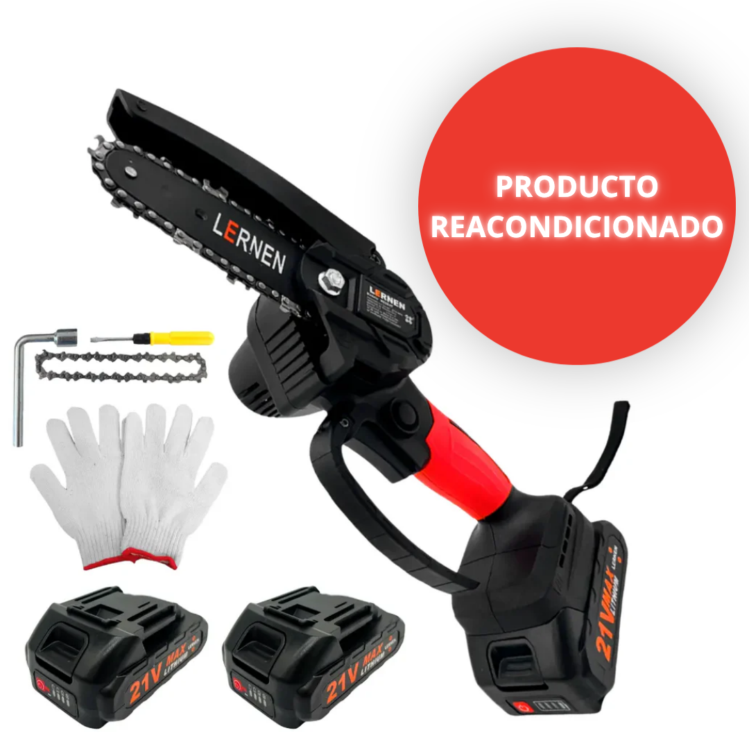 [Reacondicionado] Motosierra Podadora Eléctrica 4 pulgadas LERNEN + 2 Baterías
