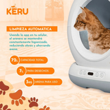 Arenero Inteligente Automático WiFi para Gatos con App - Autolimpiante Keru