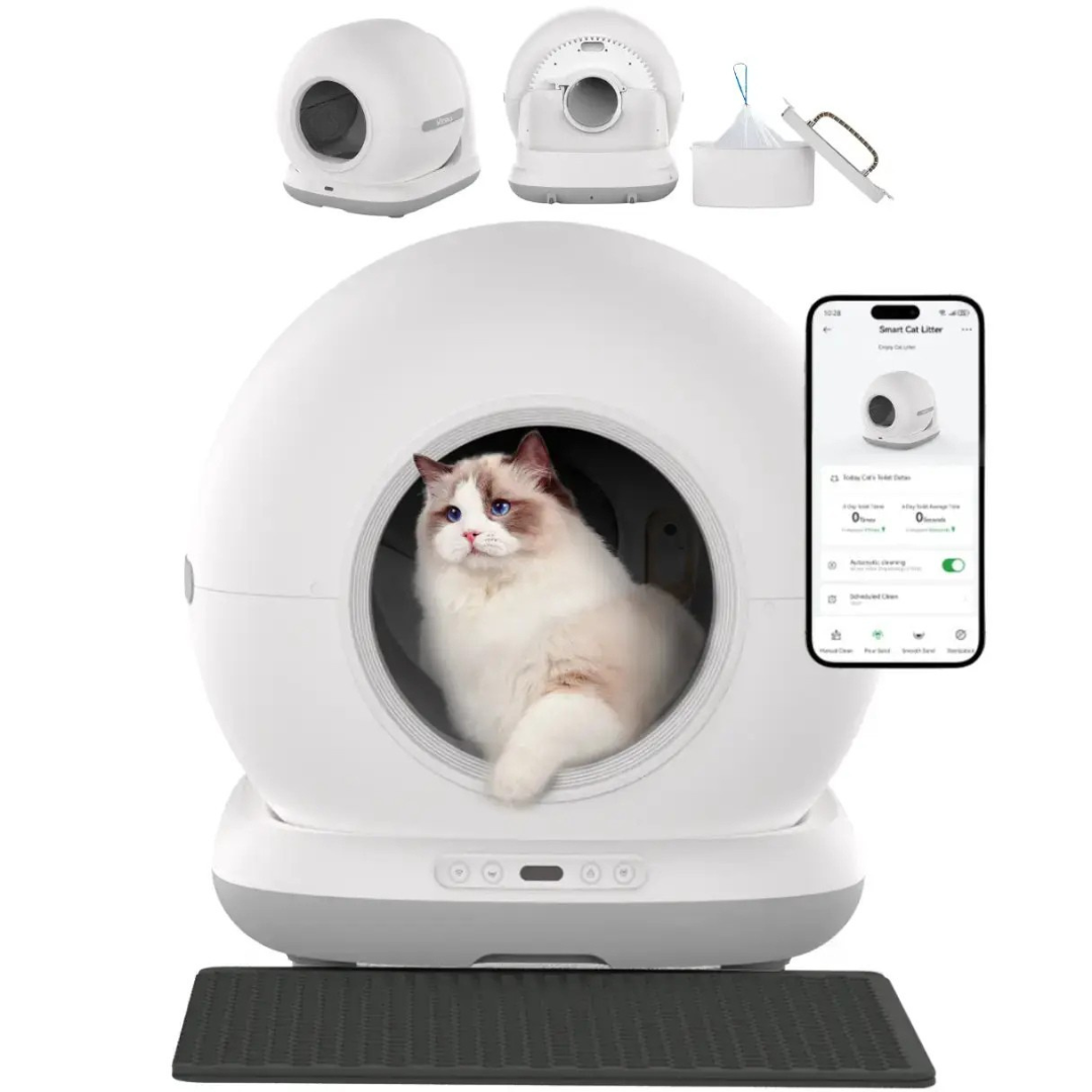 Arenero Inteligente Automático WiFi para Gatos con App - Autolimpiante Keru
