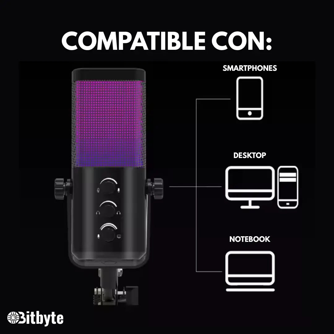 Micrófono de Streaming  Podcast RGB Bitbyte